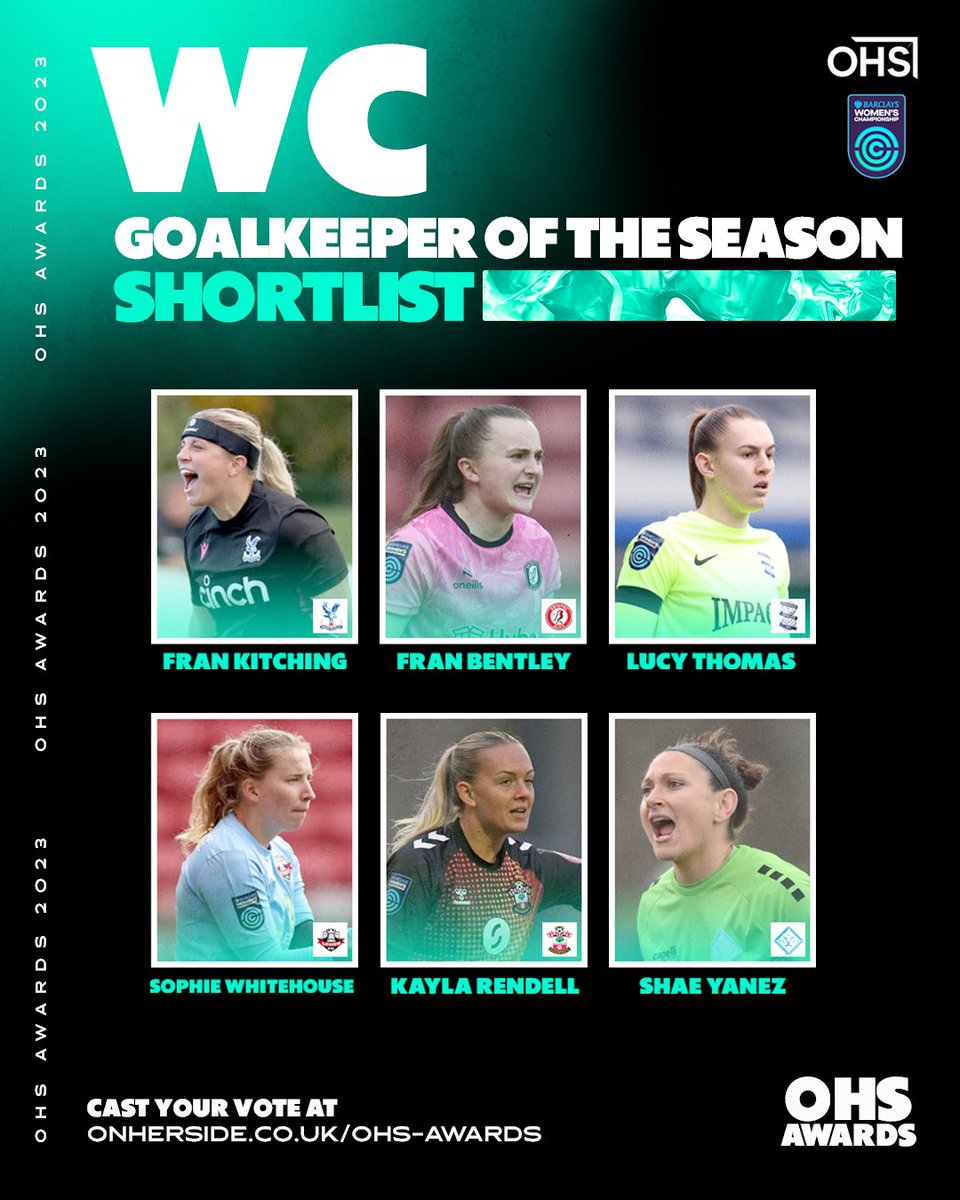 OnHerSide1's tweet image. Here are your nominees for Women’s Championship Goalkeeper of the Season! 

Cast your votes 👉 onherside.co.uk/ohs-awards