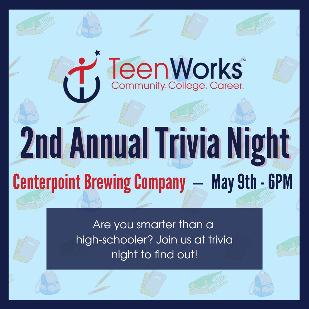 TeenWorks' 2nd Annual Trivia Night Fundraiser is next Tuesday! We have room for five more teams... don't forget to register at the link in our bio to reserve your spot. We can't wait to see you there! #foodtruck #silentauction #trivia #drinktickets