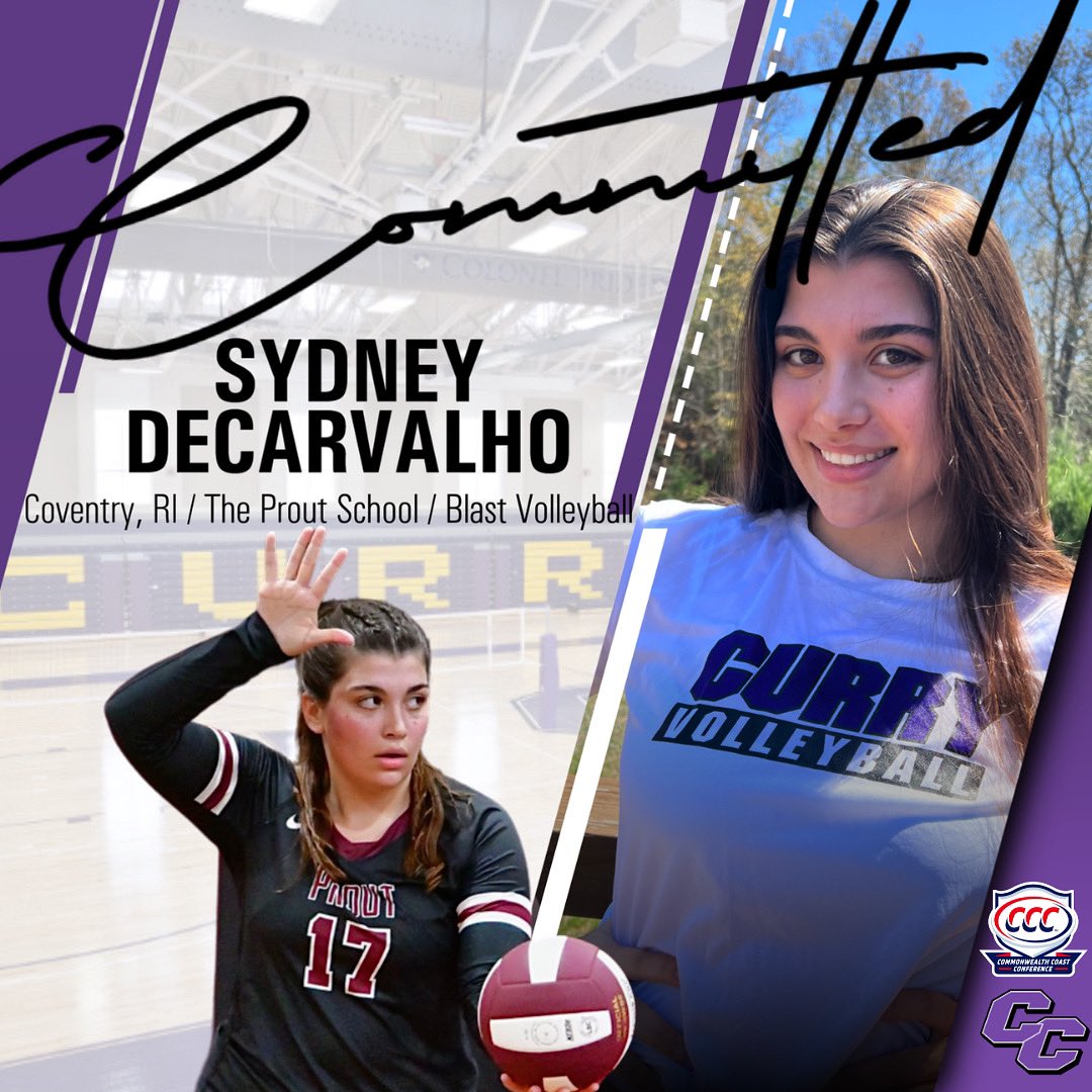Curry_WVB's tweet photo. 🚨COMMITMENT ANNOUNCEMENT!

The 4th member of the class of ‘27 is Sydney Decarvalho! 💜 We can’t wait for the #next4 with you 💪🏼🏐 Welcome to Curry!

#committedtocurry #curry2027 #futurecolonels #ccvb #curryvolleyball #bleedpurple #d3vb #cccvb https://t.co/PRDl0PNXCX