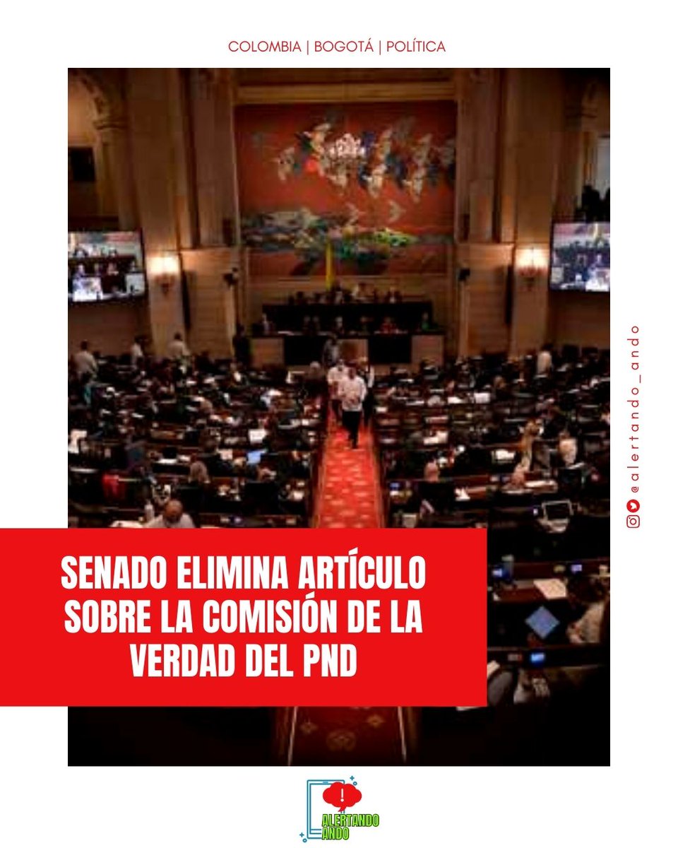 alertando_ando's tweet photo. #Noticia📰 | 𝙊𝙩𝙧𝙤 𝙚𝙨𝙥𝙖𝙡𝙙𝙖𝙧𝙖𝙯𝙤 𝙖 𝙡𝙖 𝙥𝙖𝙯
Como propuesta del Centro Democrático, y con apoyo de senadores de Cambio Radical, Jota P Hernández, Humberto de la Calle, Iván Name, Guido Echeverri, entre otros, el Senado eliminó el artículo 8 del PND. https://t.co/rMvRht5zmF