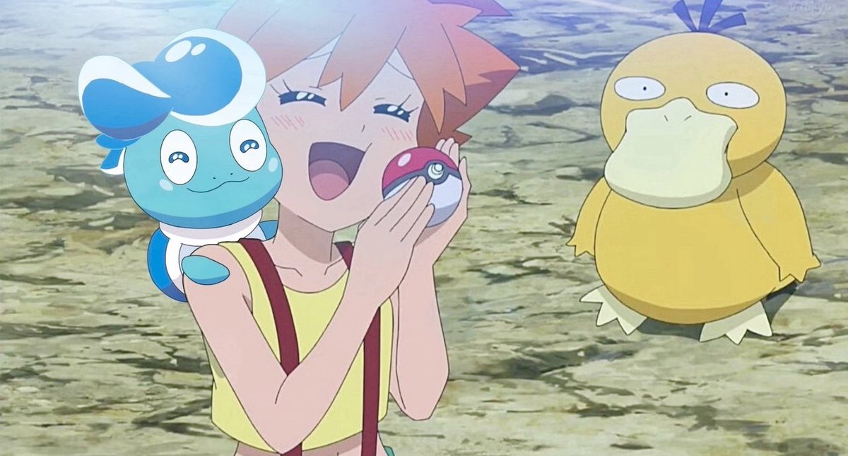 Misty is having a very normal reaction to having Dritle on her team. Featuring Psyduck ☺️ 
#Pokemon #anipoke #Fakemon