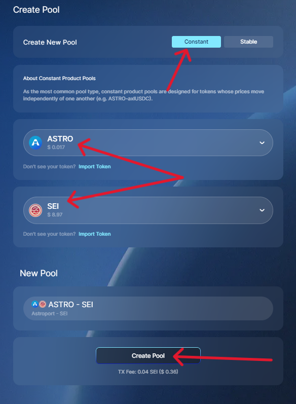 La_knock75's tweet photo. [6/8]
➡️ Go " POOL PAGE " 
➡️ "Create Pool "
➡️ New ASTRO / SEI pool
➡️ "Confirme Pool Création " https://t.co/IaDCE2PzrN
