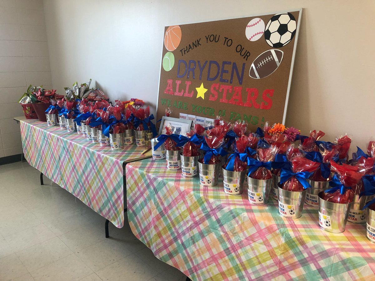 DrydenPTA's tweet photo. We are having a lot of fun celebrating our amazing teachers and staff this week! Everyone at Dryden goes beyond the call of duty to make a positive impact on our children's learning &amp; development. And we are grateful! We have more in store for the next two days! https://t.co/ubCkVcEb60