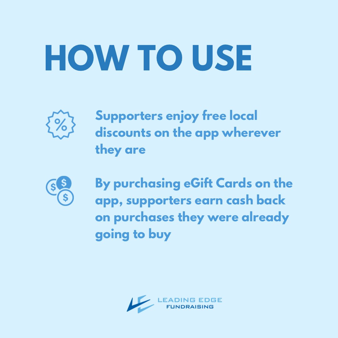 le_fundraising's tweet photo. Swipe to learn more about our Launchback Digital Savings App 🤩

We are all about supporting local. 
By purchasing a discount card or ticket- you get access to even MORE discounts on the app &amp; can earn cash back 🤩

#leadingedgefundraising #launchback #leadingedge https://t.co/iYF3nba5rS