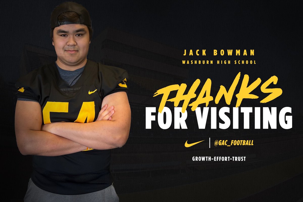 Jackab54's tweet photo. Thanks to @CoachHaugengac and @GAC_Football for the tour of campus https://t.co/BQqLX6LcA0