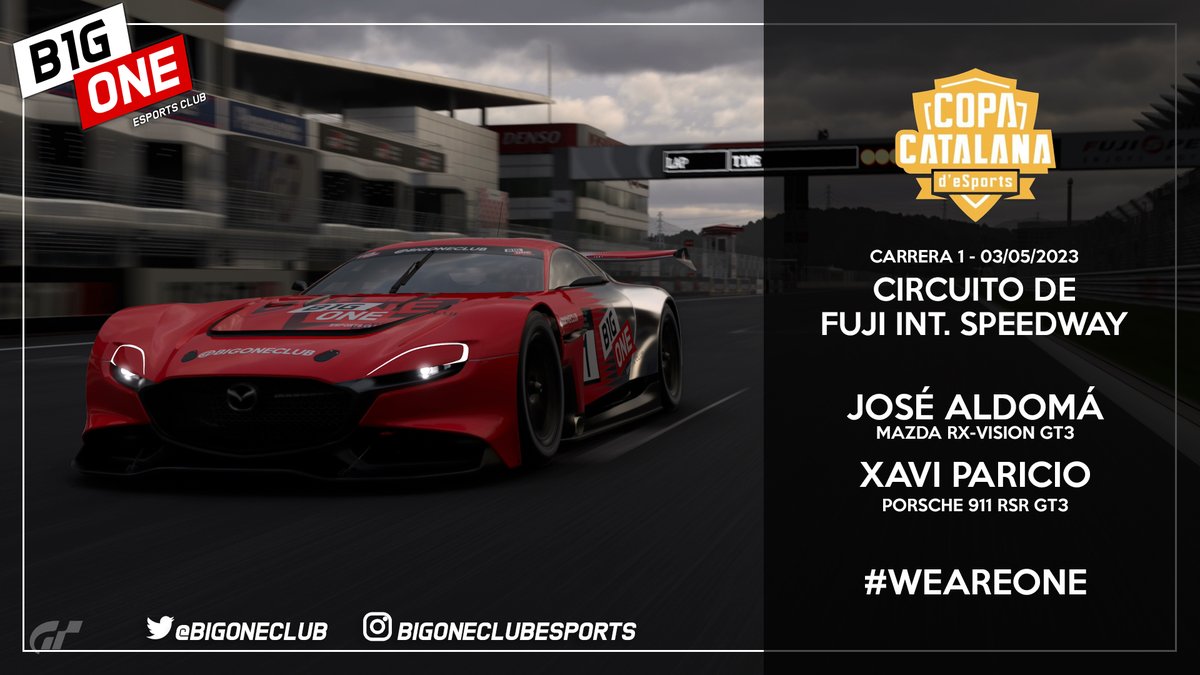 #GT7 

Iniciamos la nueva edición de la <a href="/Lligaesportscat/">Lliga Catalana d'eSports</a> <a href="/FCAutomobilisme/">F.C. AUTOMOBILISME</a> 

El circuito de Fuji será la prueba inaugural para nuestros pilotos #JoseAldoma y @B1_XaviParicio en sus respectivos grupos

Retransmisión 22:00h:
twitch.tv/lopeznorman44

❤️#WeAreOne