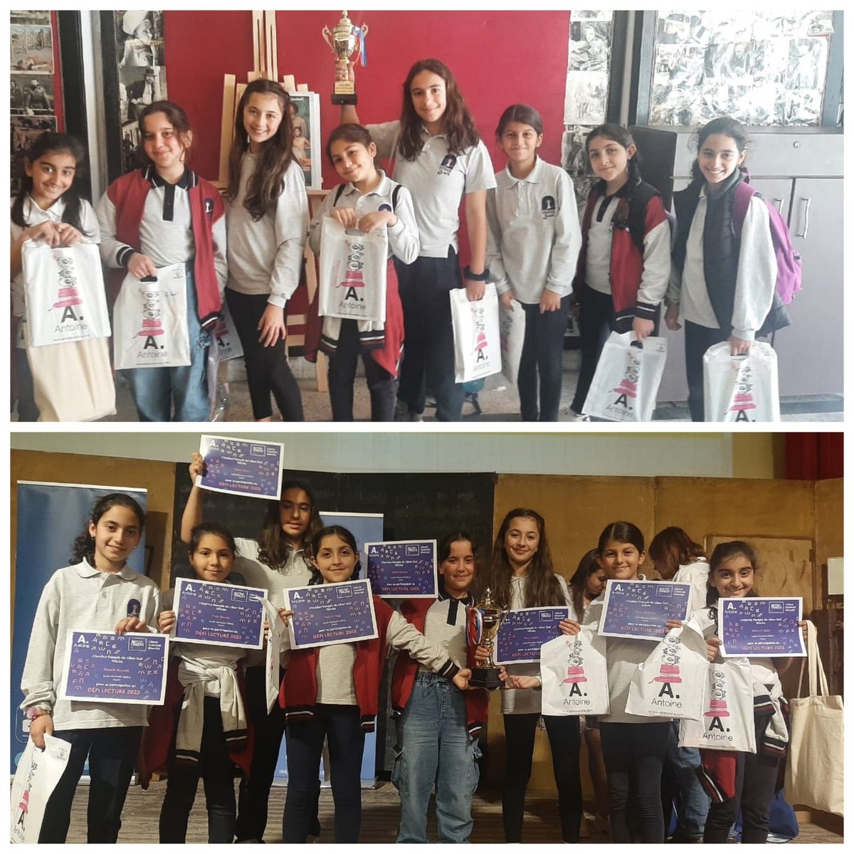 ZeinaZaatary's tweet photo. Afin de promouvoir la lecture plaisir au sein des établissements scolaires par le biais de la littérature jeunesse et favoriser l’ouverture culturelle,l'IF du Liban en collaboration avec Librairie Antoine ont renonçé au "Défi lecture". Les CM1-CM2 ont remporté le 2ème prix👏 https://t.co/R5BmFAQLG2