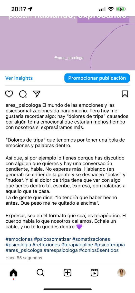 ares_psicologa's tweet photo. Dolores de tripa.

Expresar, sea en el formato que sea, es terapéutico. El cuerpo habla lo que nosotros callamos. Échale un cable, y no te lo quedes dentro 💜

#emociones #psicosomatizar #somatizaciones #psicologia #reflexiones #terapiaonline #psicoterapia #ares_psicologa https://t.co/Ex6RBRb8w7