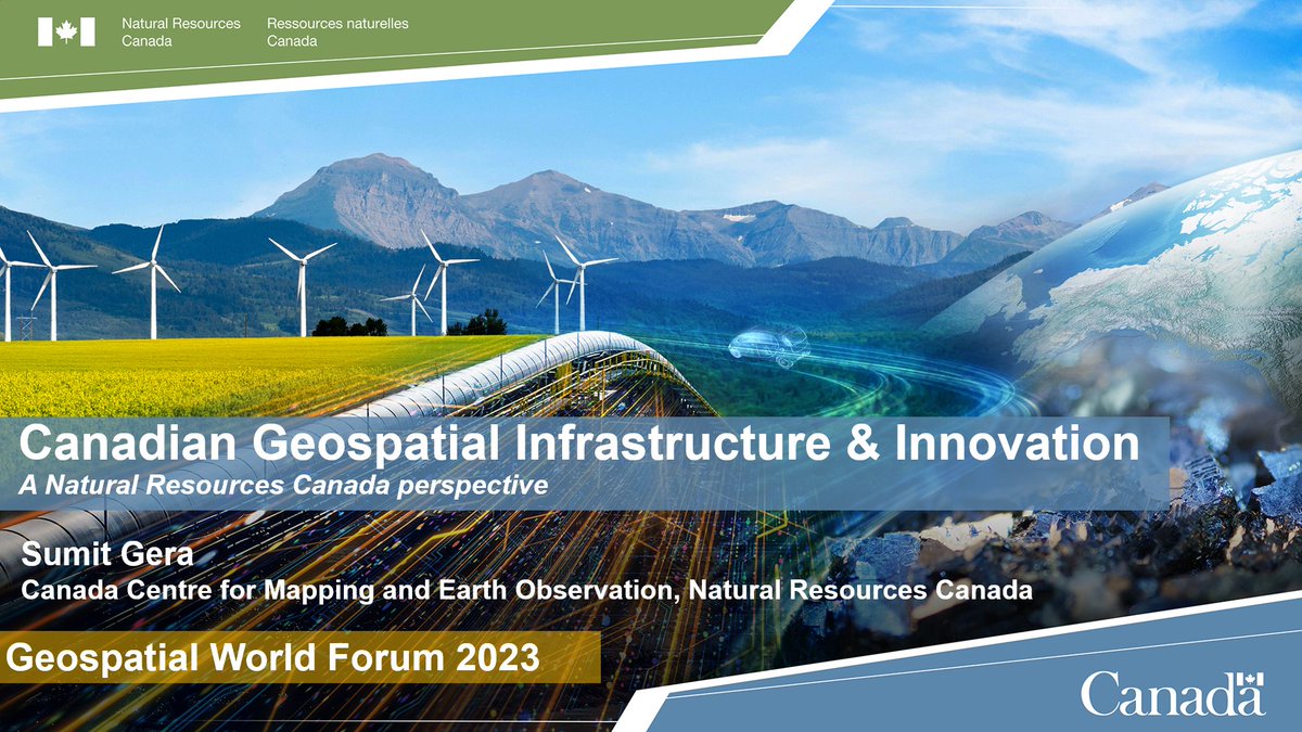 May 4 #CCMEO Sumit Gera will provide <a href="/NRCan/">Natural Resources</a>  perspective on Canada’s Geospatial Infrastructure and related Innovation at #gkisummit, panel discussion on knowledge-centric future geospatial ecosystem from 15:30-17:30.  #GWF2023 join the discussion! @geoworldmedia #geospatial