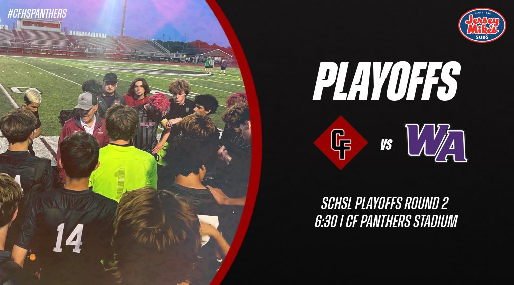 cfhspanthers's tweet photo. Panthers welcome West Ashley to CF Panthers Stadium for round 2 of the SCHSL Playoffs.  Tonight 5/3 6:30PM https://t.co/t2ZWuHvpbx