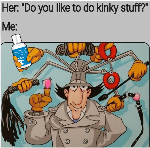 sliquid's tweet photo. Did someone say kinky? 😏

#sliquid #sexpostive #sexeducation #selfcare #vegan #pleasure #intimacy #naturallube #phbalance #crueltyfree #wellness #funnymemes #memesoftheday #naughtymemes #adultmemes https://t.co/XIJzQjK7Ij