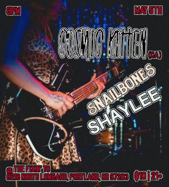 Snailbonesband's tweet photo. PORTLAND: This Friday and Saturday! https://t.co/xALtH0Bhhi