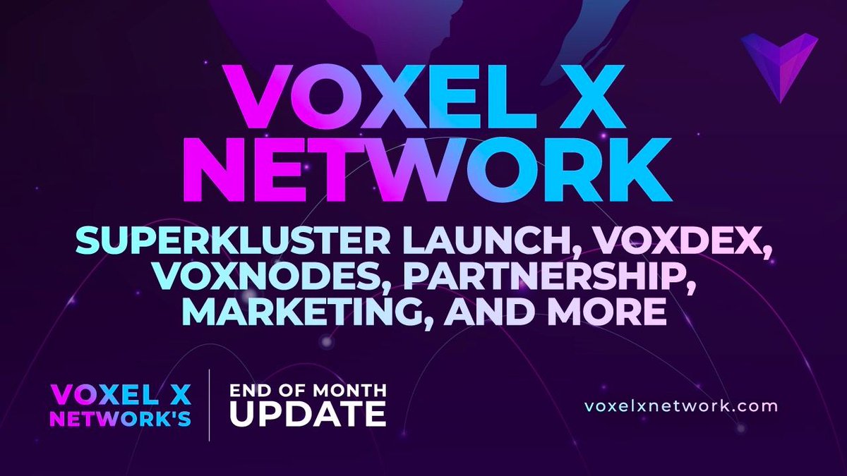 voxeLxTurkish's tweet photo. Ay sonu güncellememizde Voxel X Network'teki en son gelişmeleri keşfedin. SuperKluster lansmanımız, VoxDex, VoxNodes, ortaklıklar ve daha fazlası hakkında bilgi edinin. Haberdar olun ve merkezi olmayan bir geleceğe giden yolculuğumuzda bize katılın. $VXL https://t.co/SkiM50ozGh… https://t.co/Z1L8Mz3AFl