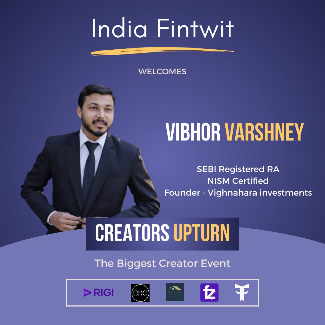 IndiaFintwit's tweet photo. Mr. @nakulvibhor will be gracing us with his presence at ‘Creators Upturn’ on May 6th!

#IndiaFintwit https://t.co/4fbVCOTNEm