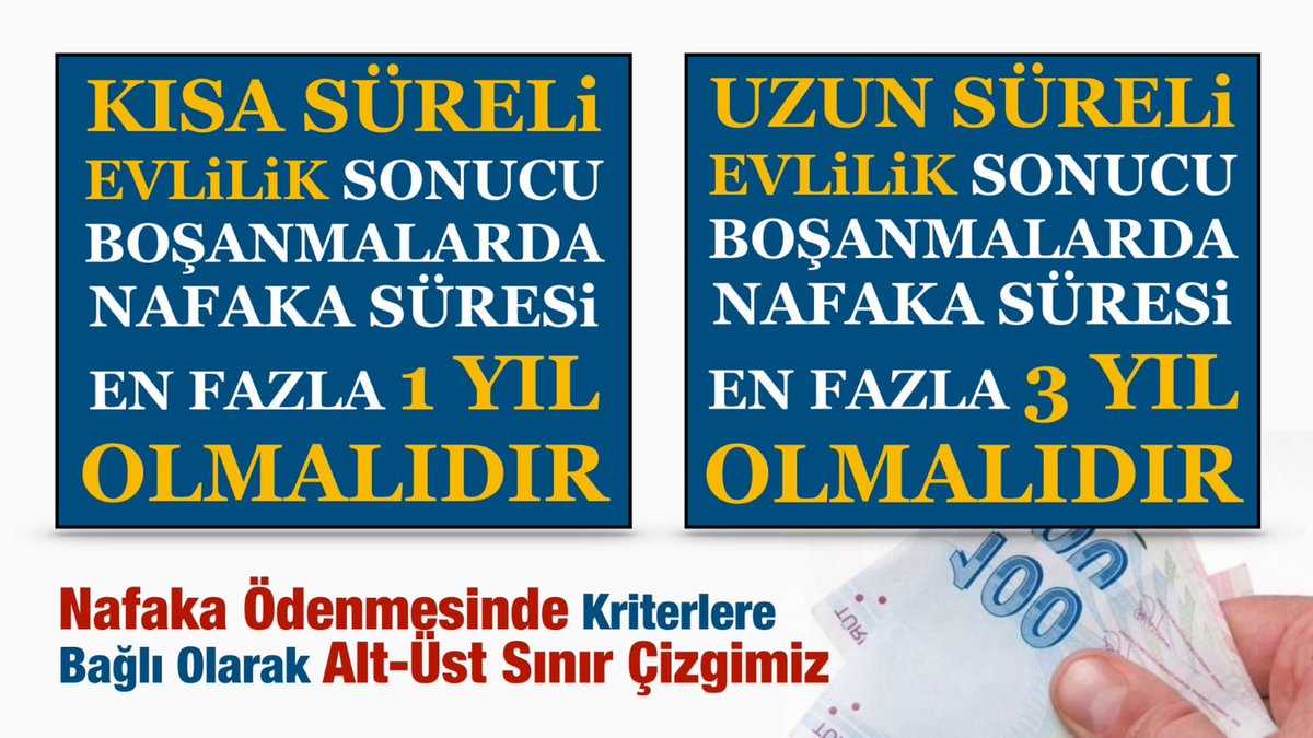Hakkaniyetli Süreli nafaka talep ediyoruz.
#SüresizNafaka ile ekonomik buhran dan geçildiği dönemde hayat yaşanabilir olmaktan çıktı.
<a href="/RTErdogan/">Recep Tayyip Erdoğan</a> <a href="/Akparti/">AK Parti</a> <a href="/dbdevletbahceli/">Devlet Bahçeli</a> <a href="/MHP_Bilgi/">MHP</a> 
<a href="/bbpgenelmerkez/">BÜYÜK BİRLİK PARTİSİ</a> <a href="/Mustafa_Destici/">Mustafa Destici</a> @ErbakanFatih <a href="/rprefahpartisi/">Yeniden Refah Partisi</a> <a href="/zyapicioglu/">Zekeriya Yapıcıoğlu</a> <a href="/HurDavaPartisi/">HÜDA PAR</a>