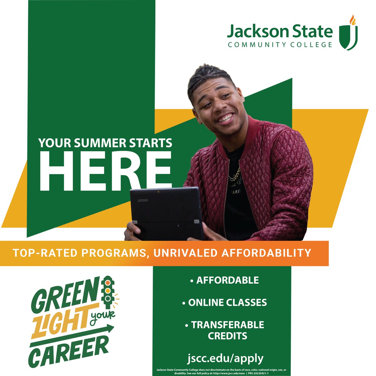JSCC_main's tweet photo. Home for the summer? We offer affordable online classes that transfer back to your college or university. Many students take advantage of summer courses to graduate early or retake a few needed classes.

Apply in just five minutes at https://t.co/uuwuHuFQfA https://t.co/wugVALn3Je