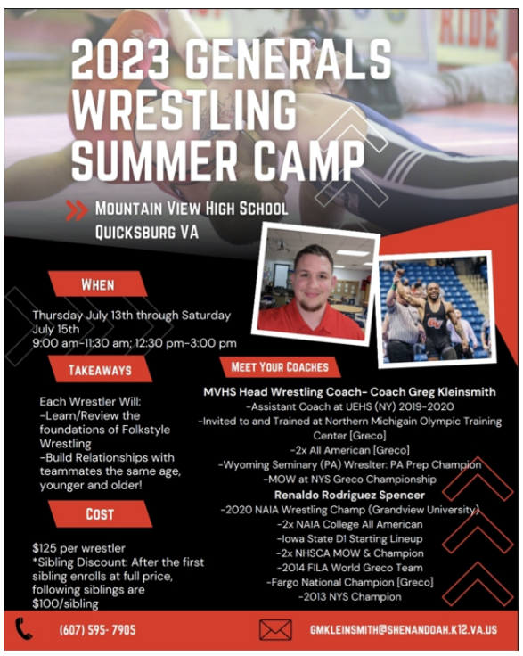 GSU_Update's tweet photo. Hey folks here is the flyer for the Generals Wrestling Camp. Please share with anyone that would be interested. https://t.co/IXKbKJdEMx