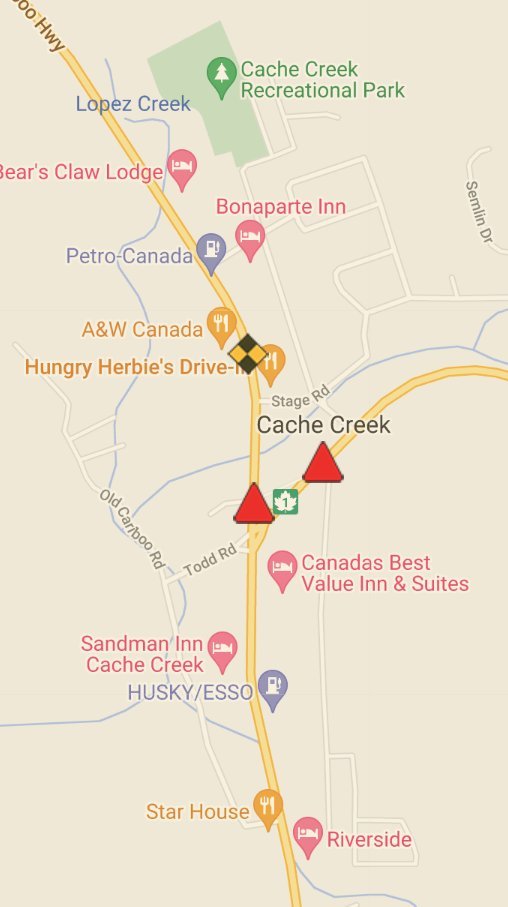 DriveBC on Twitter "⛔ UPDATE BCHwy97 & BCHwy1 Remain CLOSED due to