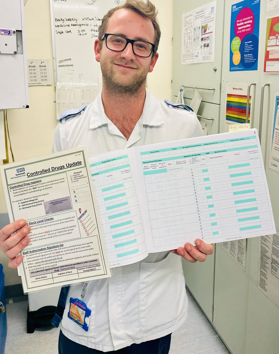 Great to see the new CD log book being used in medicine. #patientsafety #tryingtoimprovesafety @SomersetFT @Li60022052 @Piprich1 @theyrfairycakes @SomersetSafety