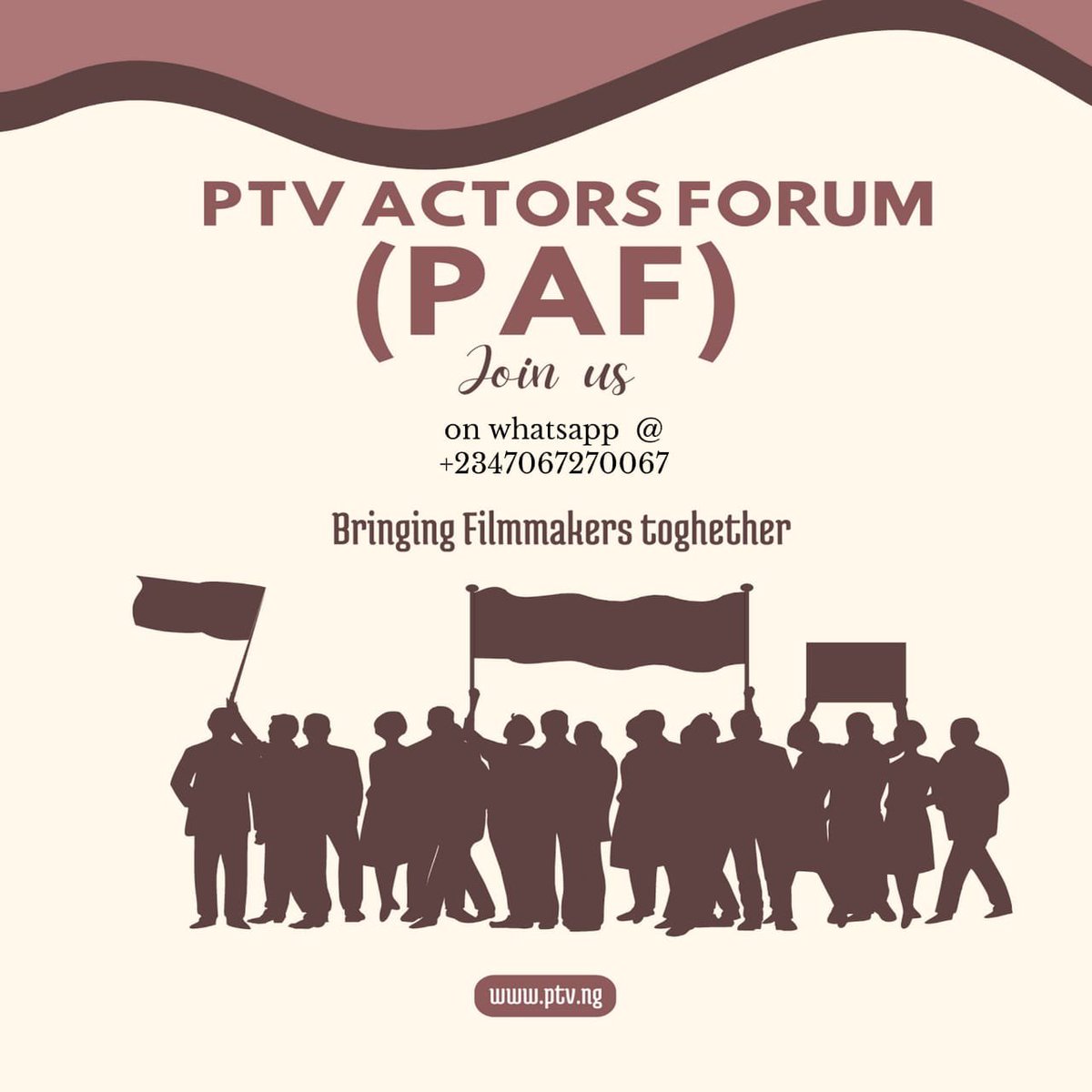 Are you an actor looking for an opportunity to be part of the movie industry? Then look no further. Join the PTV actors forum  (PAF) to feature in atleast three movies in a year.

#filmmaking #PAF #ptv.ng #shortmovies #shortfilms #nollywood