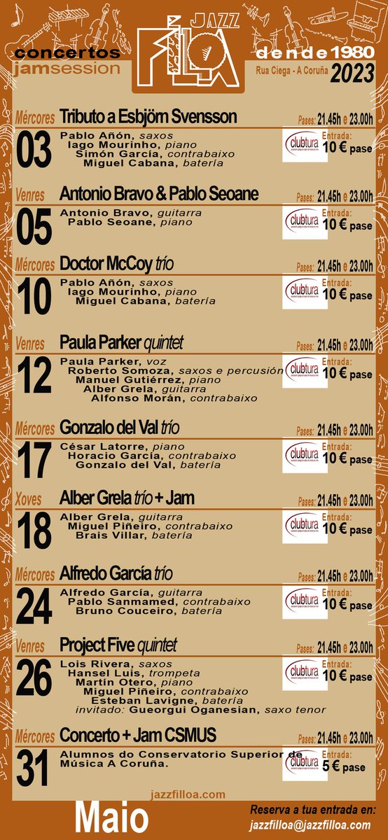 Conectacoruna's tweet image. #jazzfilloa
#programacionmaio2023