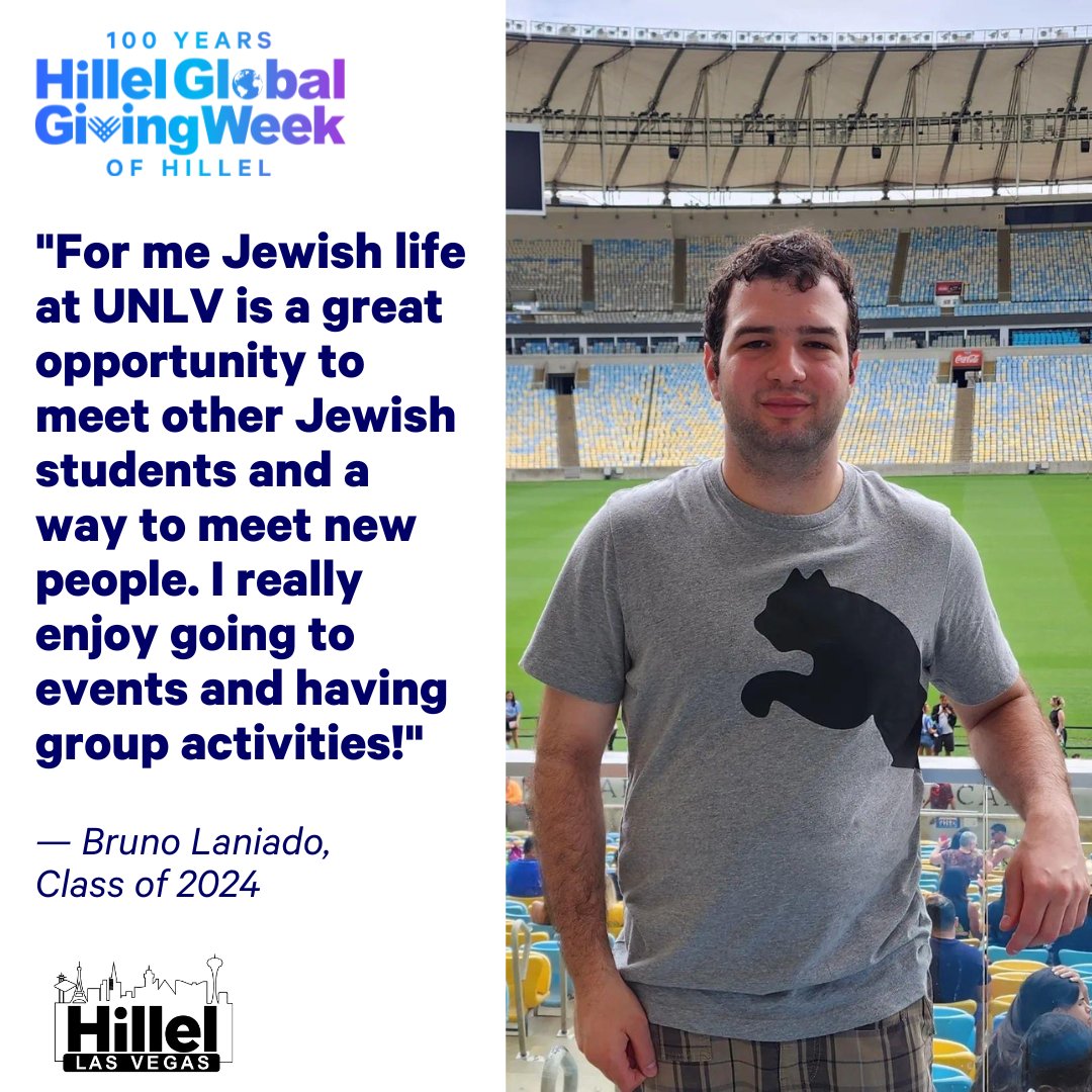 HillelLV's tweet photo. Join us for Hillel Global Giving Week and help us build a stronger Jewish future. Your donation can help us provide students with the resources they need to explore their heritage and connect with their community. Donate today 👉🏼 https://t.co/aNmzxd2Pps

#Hillel #HGGW #UNLV https://t.co/RcLqrosnR9