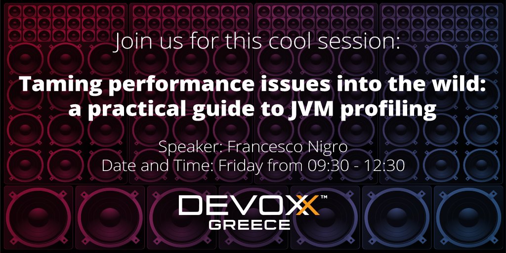 Session spotlight: 'Taming performance issues into the wild: a practical guide to JVM profiling' with Francesco Nigro

devoxx.gr/talk/?id=3752

Quarkus session list: github.com/quarkusio/quar…

#quarkusworldtour #kubernetesnativejava #devoxxgreece