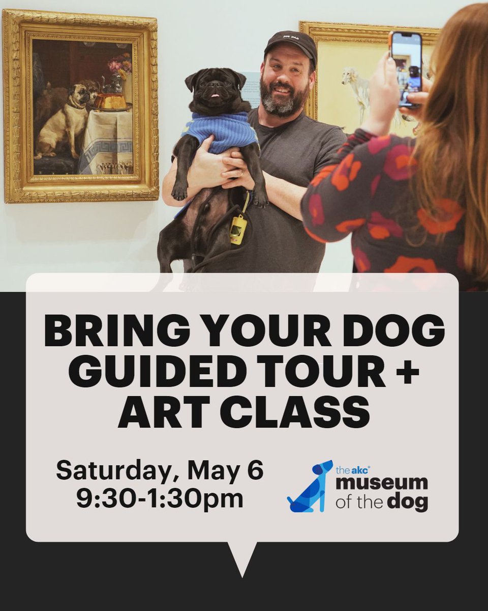 This weekend we are hosting a dog friendly tour of our exhibition Identity &amp; Restraint: Art of the Dog Collar! Ticket includes lunch and VIP seating at a Draw Your Dog Art Class at Bryant Park. More: bit.ly/May6Tour
