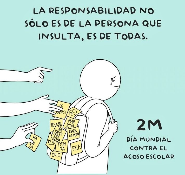 elenaima's tweet image. Ayer, hoy y cada día.... Es importante hacer conciencia de que las bromas dirigidas en forma de insultos y/o agresiones, burlas, etc hacia un compañero NO es divertido, es DAÑINO y se sufre. Duelen. 
#Noalacoso #stopbulling #bastaya #noesgracioso