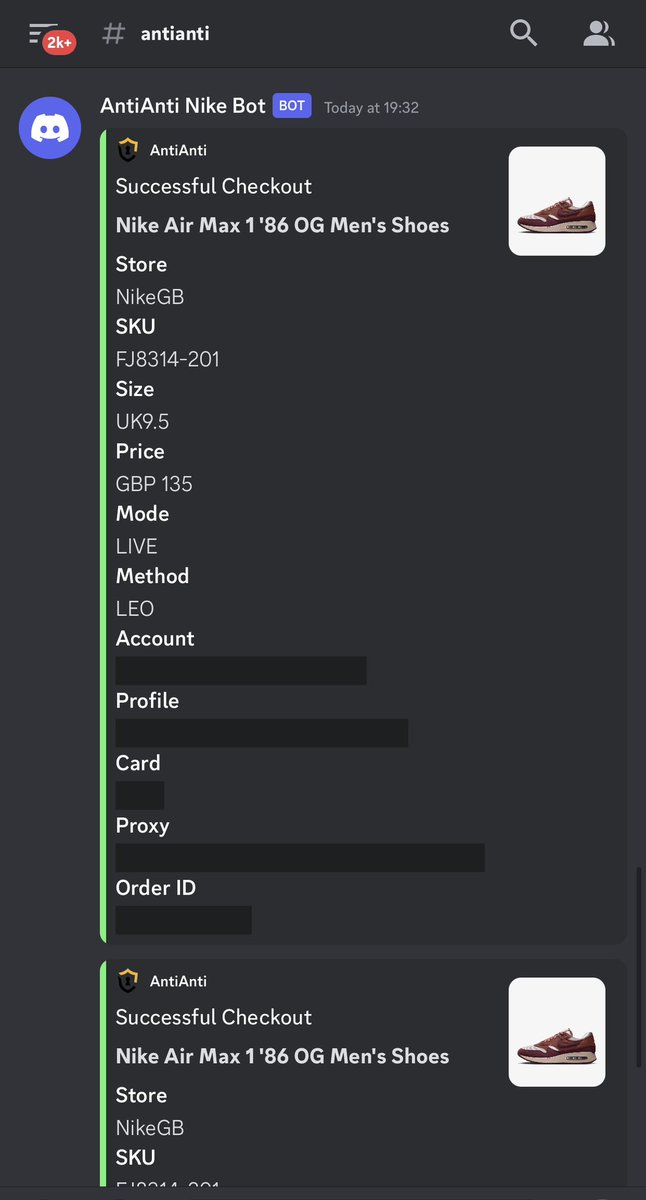 DX1 (@profitabull_) on Twitter photo Low stock ? Np!
π‘ <a href="/Vicious_Supply/">ViciousSupply</a> Accounts & Proxy combo hitting differently!
π€ <a href="/AAShoppingBot/">AntiAntiBot</a>
Thank you for the reminder!!
π¨βπ³ @ArbitrageLab Low stock ? Np!
π‘ <a href="/Vicious_Supply/">ViciousSupply</a> Accounts & Proxy combo hitting differently!
π€ <a href="/AAShoppingBot/">AntiAntiBot</a>
Thank you for the reminder!!
π¨βπ³ @ArbitrageLab