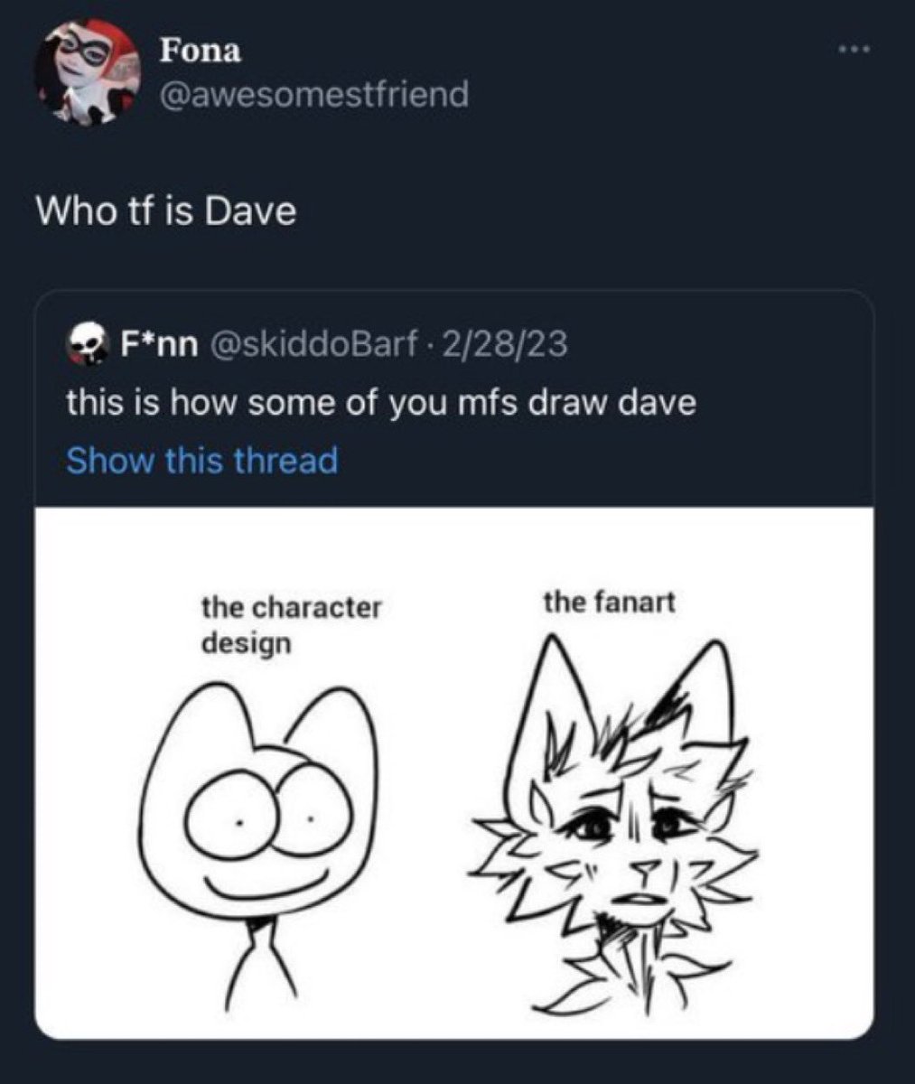 radialasymmetry's tweet photo. this post is doubly funny becasue dont they draw dave exactly fucking like that in the comic itself https://t.co/UPptt3NjQH