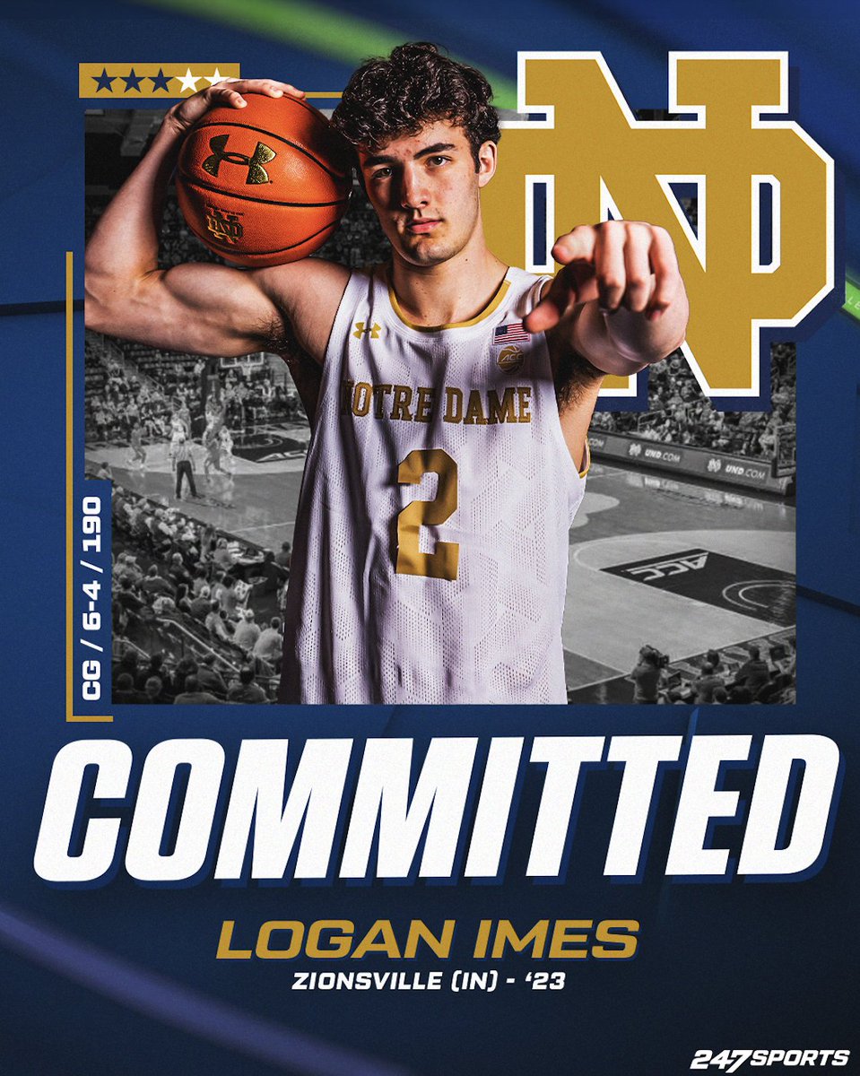 BREAKING: #NotreDame and <a href="/Coach_Shrews/">Micah Shrewsberry</a> just landed a commitment from Logan Imes, a top in-state prospect from the class of 2023.

Why ND? 

He spoke about his decision 🍀

Story: 247sports.com/college/notre-…

<a href="/AdamFinkelstein/">Adam Finkelstein</a> / <a href="/ebosshoops/">Eric Bossi</a> / <a href="/TravisBranham_/">Travis Branham</a>

<a href="/ImesLogan/">Logan Imes</a>

<a href="/247Sports/">247Sports</a>