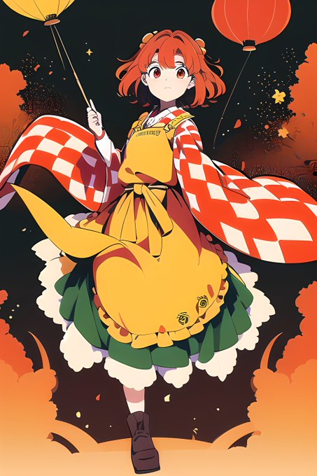 「kimono yellow apron」 illustration images(Latest)