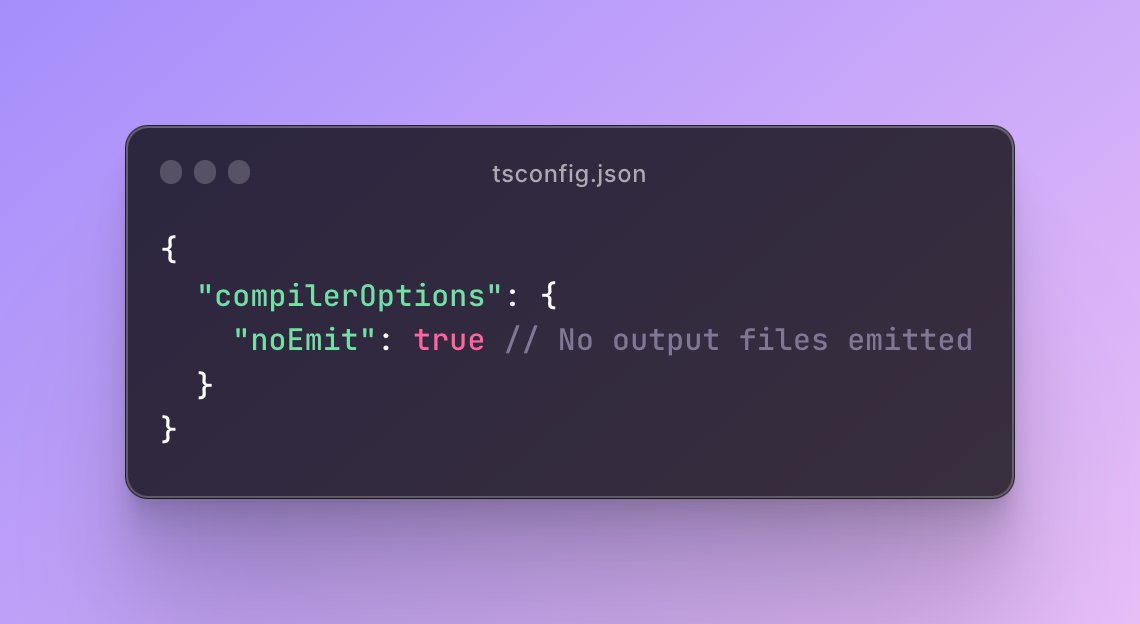 zkMake's tweet image. 🚫 tsconfig&apos;s &quot;noEmit&quot; compilerOption in #TypeScript prevents emitting output files, useful during development or when using build tools like Babel. Set it to true or false as needed! 🛠️

Learn more: typescriptlang.org/tsconfig#noEmit

#DeveloperTips #JavaScript