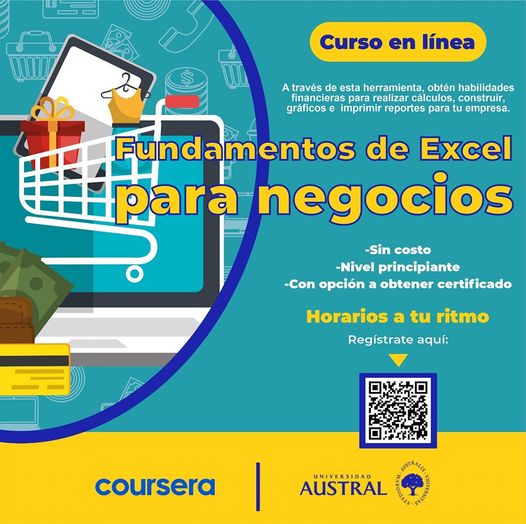 Fortalece tus habilidades en el manejo de información     , inscríbete al curso en línea   “Fundamentos de Excel para negocios”,   GRATUITO,   con horarios a tu ritmo.
Regístrate aquí: n9.cl/e6h2