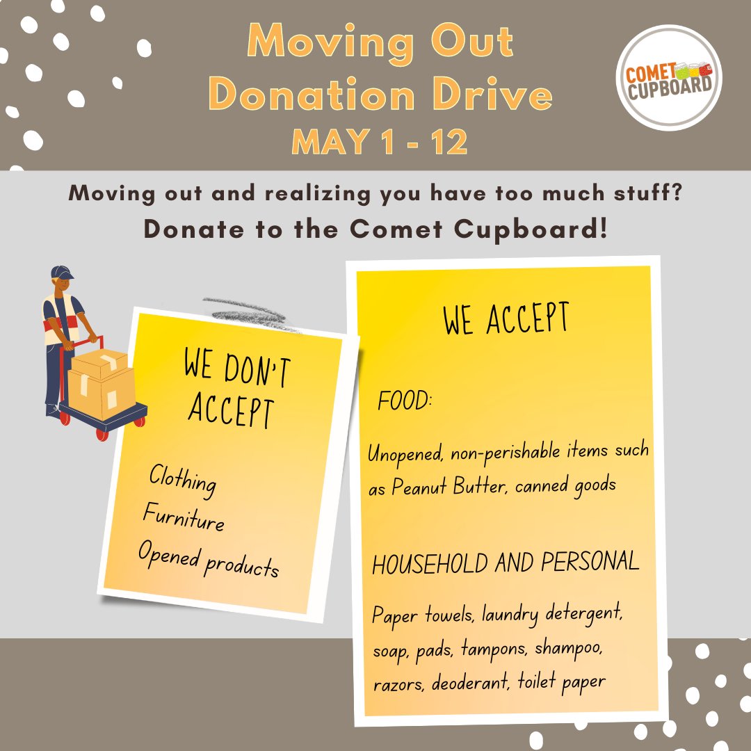 Let's us help you with move-out! #HungerFreeUTD