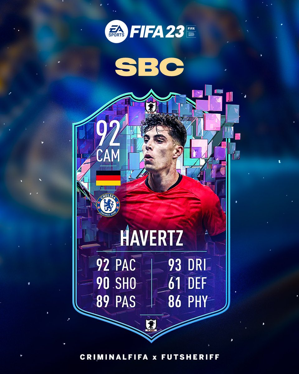 FutSheriff's tweet photo. 🚨Havertz is coming as FLASHBACK TOTS SBC🔥

Stats are prediction ✍🏻

Make sure to follow @FutSheriff &amp; @Criminal__x ❤️

#fifa23 https://t.co/1sSCqEiY8z