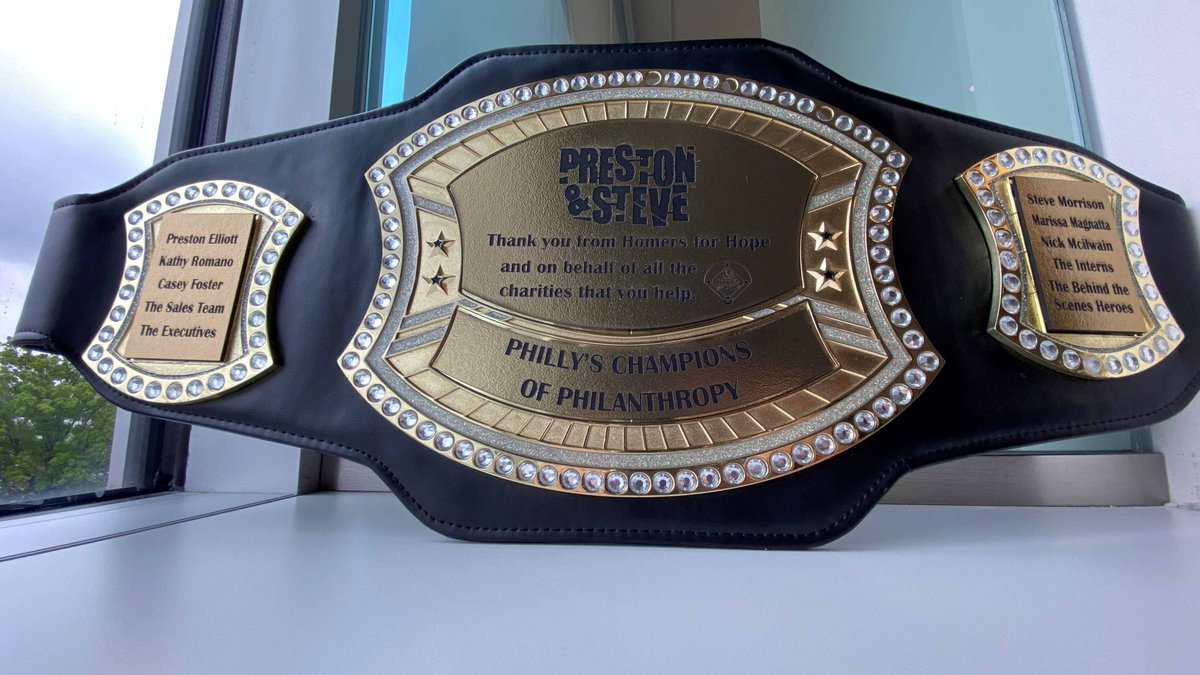 PrestonSteve933's tweet photo. Weeeeeeeeeeeeeeeee are the Champions.... of philanthropy. @HomersForHope FTW. 

Learn about @HomersForHope celebrity softball game this Saturday:  https://t.co/lnn3F48NnA https://t.co/ccfM3QkT5C