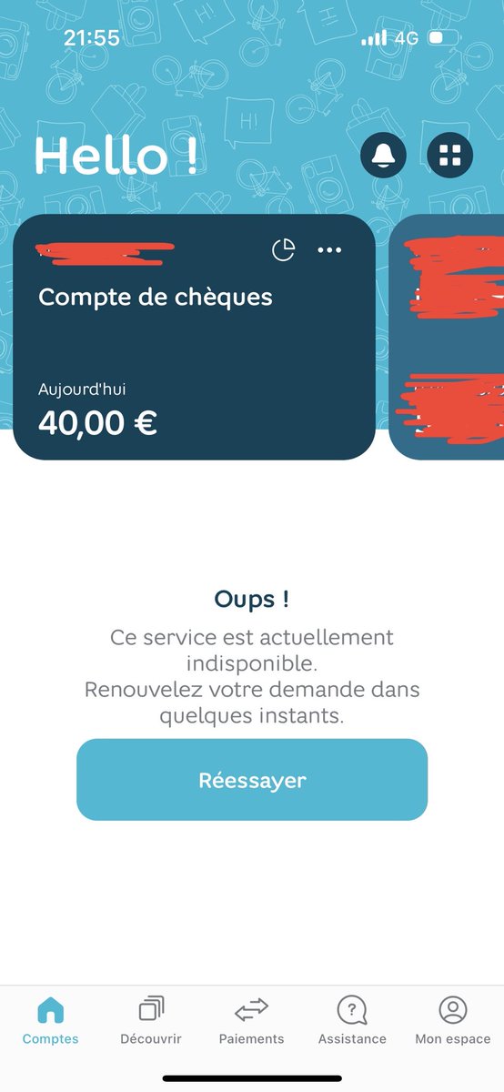 Nalddo06's tweet photo. @Hellobank_fr il y a un souci technique avec l’appli sur IOS ou c’est que chez moi ? Impossible de voir l’historique des transactions. Et c’est comme ça depuis hier… https://t.co/rNt3RZCRLg