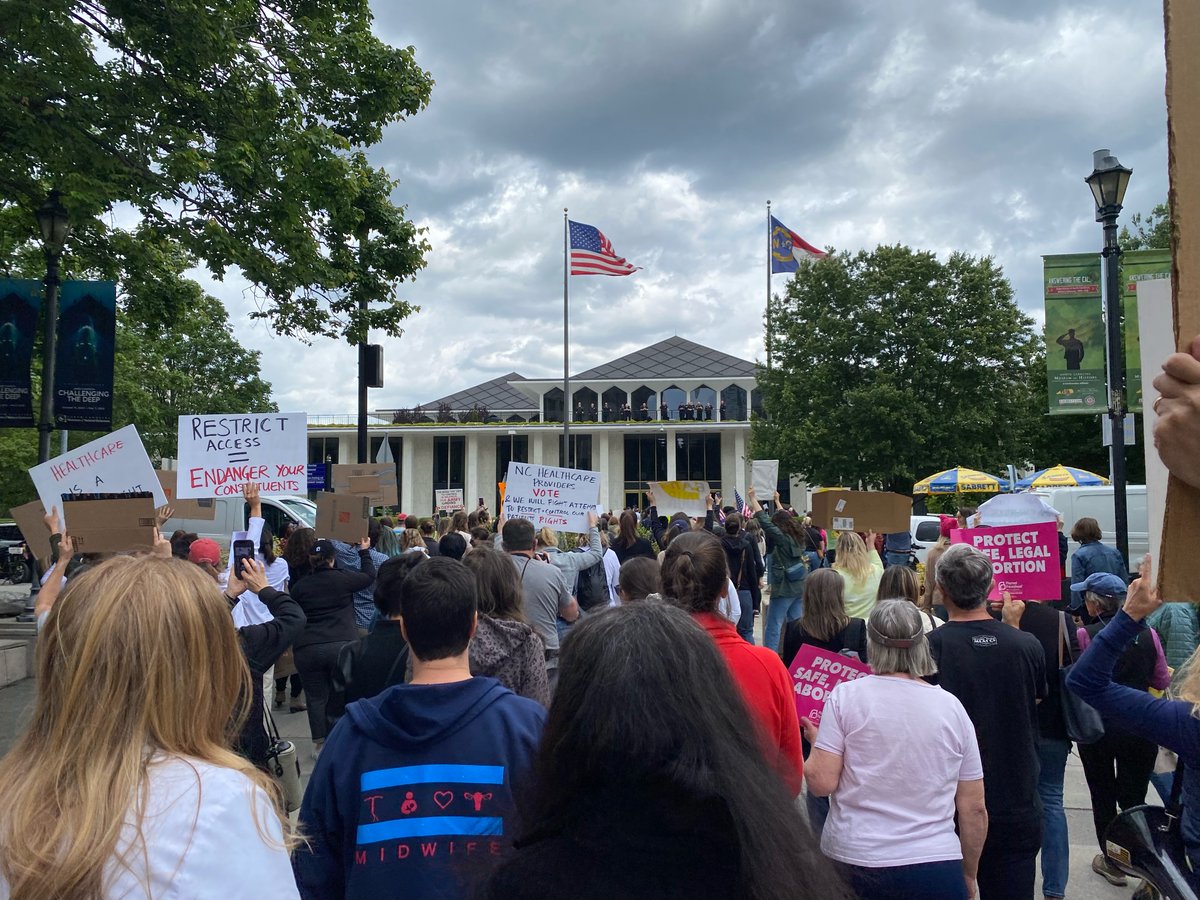 dwocnc's tweet photo. Thanks DWOC members who rallied at the NCGA today against the MONSTER Abortion Ban, which imposes insurmountable barriers for many women:  a 12-week ban, THREE in-person visits and reduced time for a medication abortion, NEW licensing requirements and more. #bansoffourbodies  2/3 https://t.co/Fk2eYO2LuC