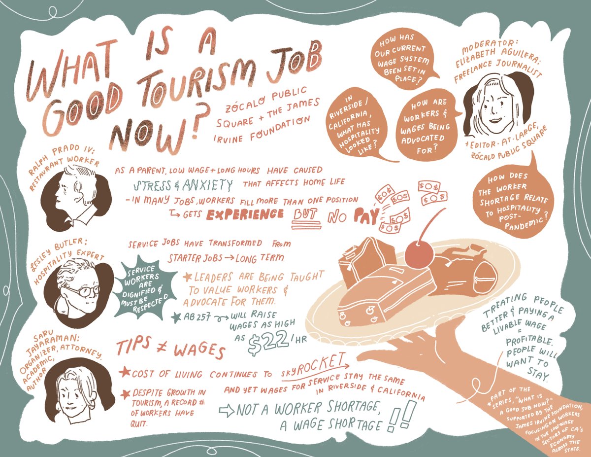 Zócalo Public Square (@thepublicsquare) on Twitter photo Check out a visual recap of the Zócalo/<a href="/IrvineFdn/">Irvine Foundation</a> event "What Is A Good Tourism Job Now?" by <a href="/designmattersCA/">Designmatters at ArtCenter College of Design</a>'s Soobin Kim. Read the Takeaway here: zps.la/3GZvhyx Check out a visual recap of the Zócalo/<a href="/IrvineFdn/">Irvine Foundation</a> event "What Is A Good Tourism Job Now?" by <a href="/designmattersCA/">Designmatters at ArtCenter College of Design</a>'s Soobin Kim. Read the Takeaway here: zps.la/3GZvhyx