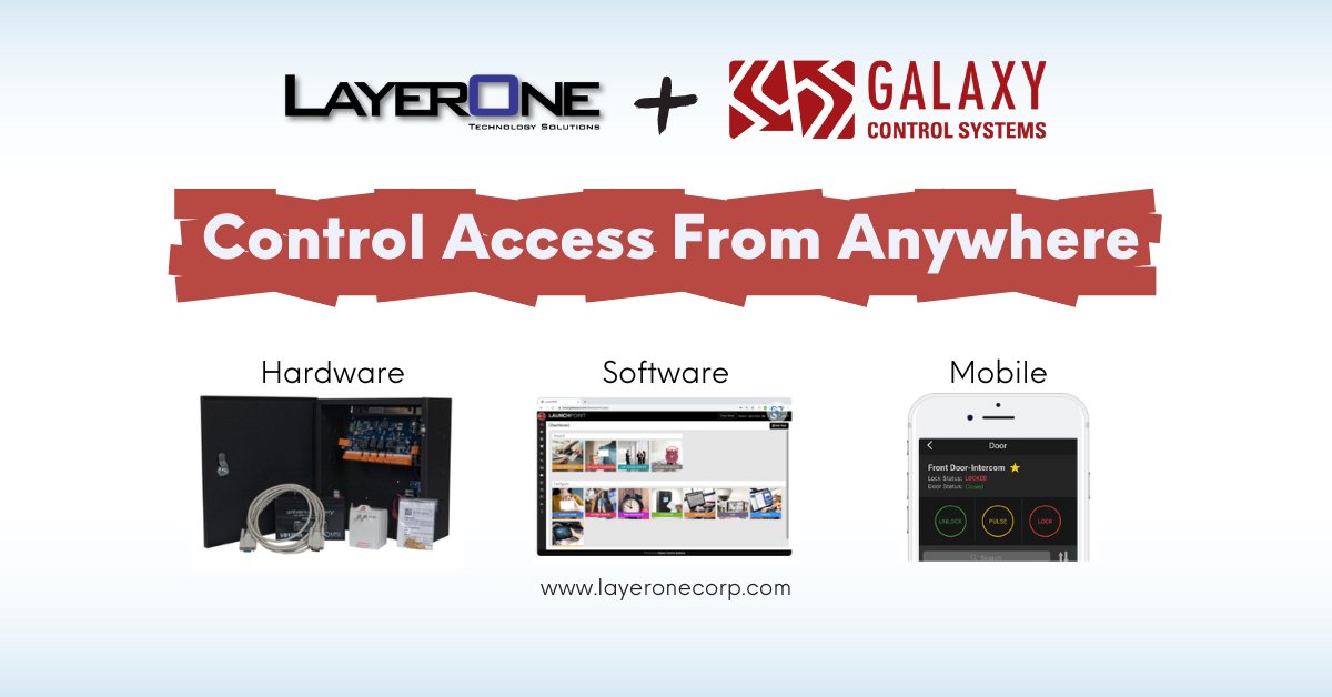 LayerOneCorp's tweet image. Layer One is proud to announce our newest security partner,  Galaxy Access Control. Enhance your security and control access from anywhere. galaxysys.com

Visit layeronecorp.com. #LayeredApproach #LockYourDoors #PublicSafety