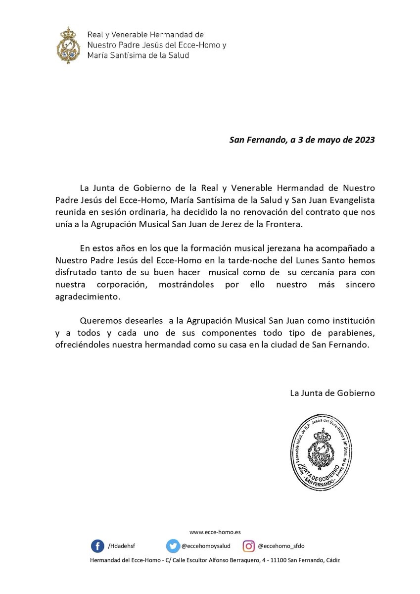 eccehomoysalud's tweet photo. COMUNICADO OFICIAL https://t.co/8c3z0IWcBw