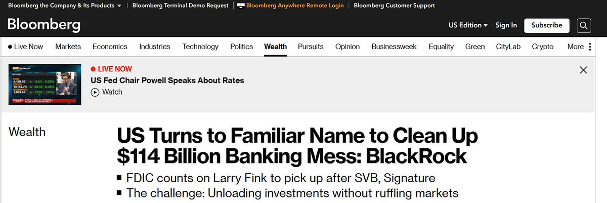 For FMA, the client is the Federal Deposit Insurance Corp., and the challenge is to find buyers for $114 billion of securities left to the US government by SVB and Signature Bank - Bloomberg News reported.
#BlackRock #SignatureBank #SiliconValleyBank #FederalReserve #USA #FDIC