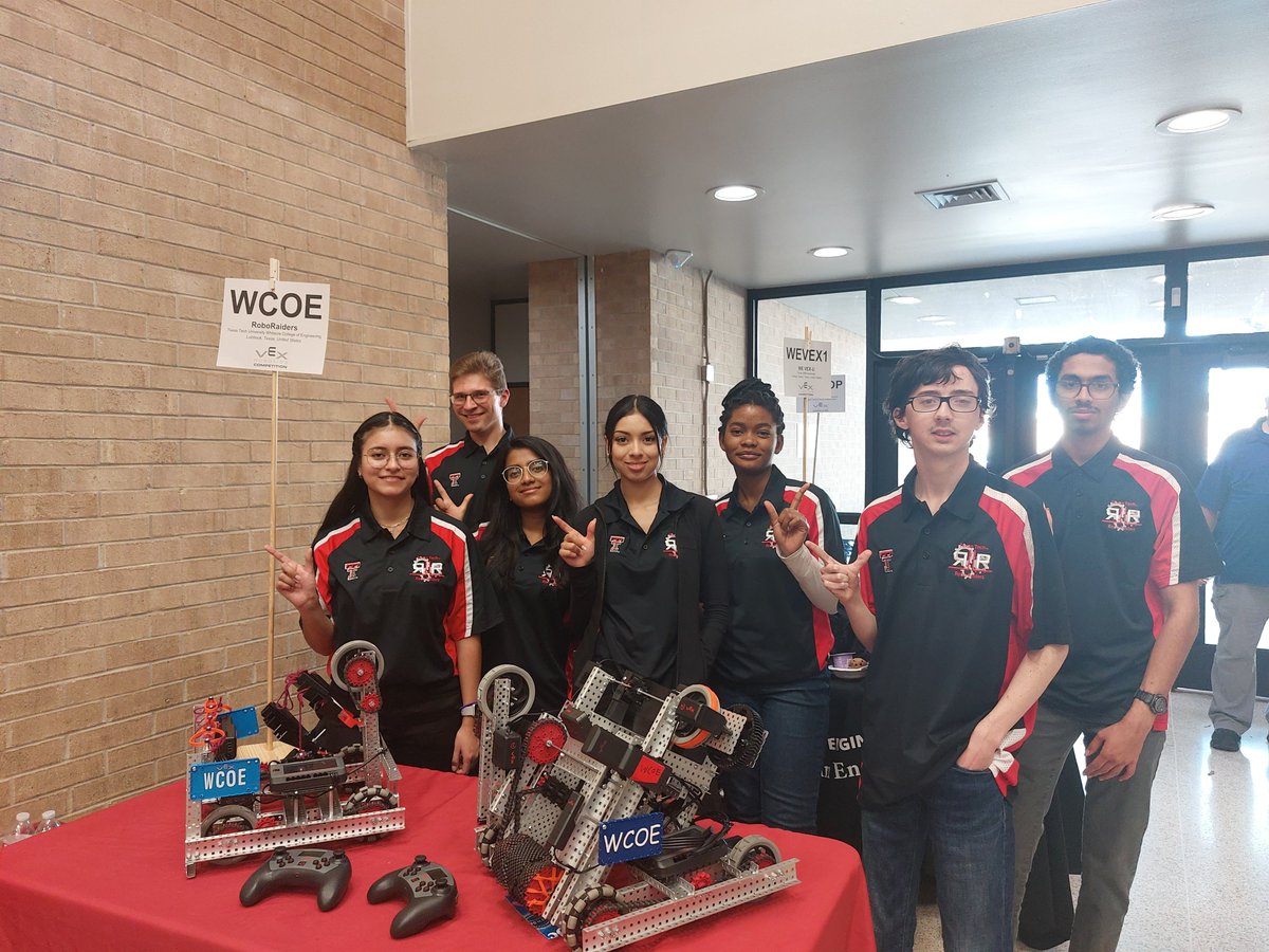 techroboticsorg's tweet image. We had a great rookie season for our VEX U robotics team! We learned so much during this project!
Thank you to Student Involvement and the Whitacre College of Engineering for always supporting us!
Ready to compete next season!
#techrobotics #vexu #robotics #texastech