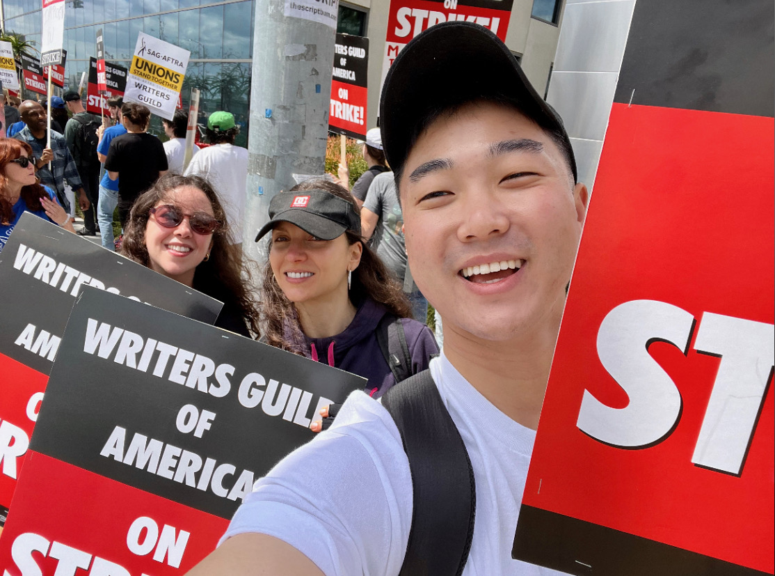 Don't let these happy faces deceive you - we're pissed!! #WGAStrong