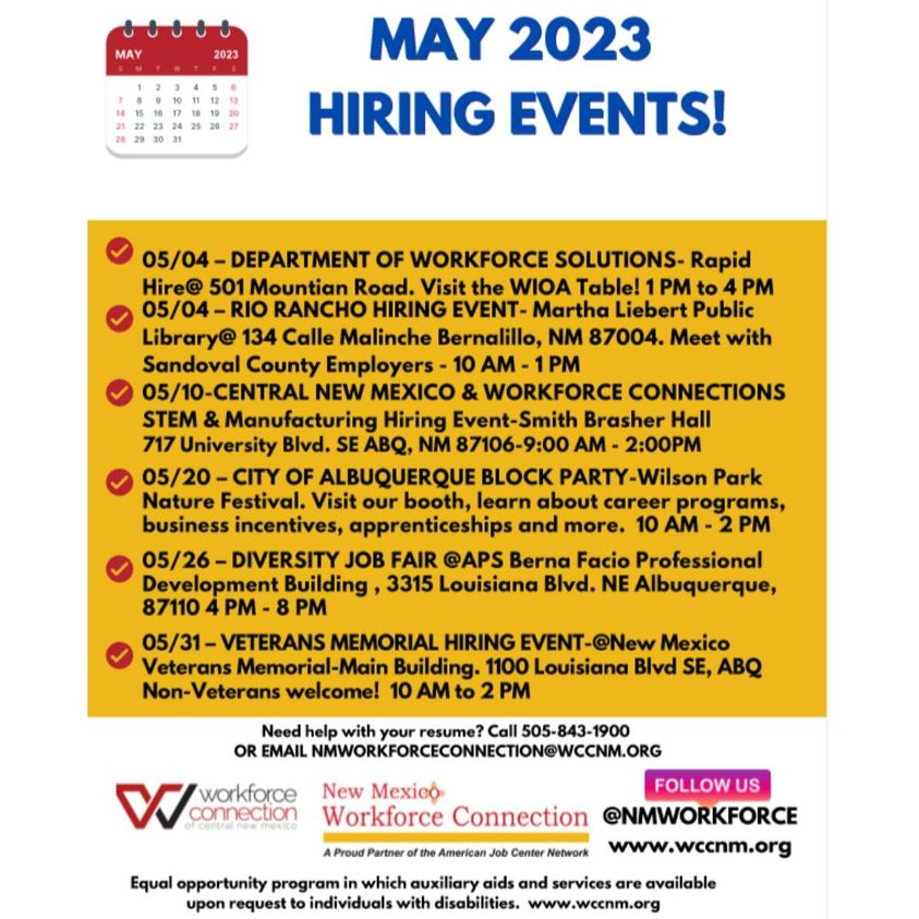 Get ready and join us for multiple hiring events this month!
