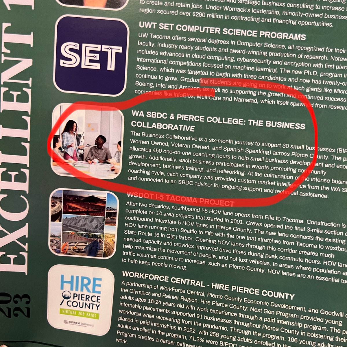Honored to be recognized by @edbtacomapierce as one of ten excellent #workforcedev projects!