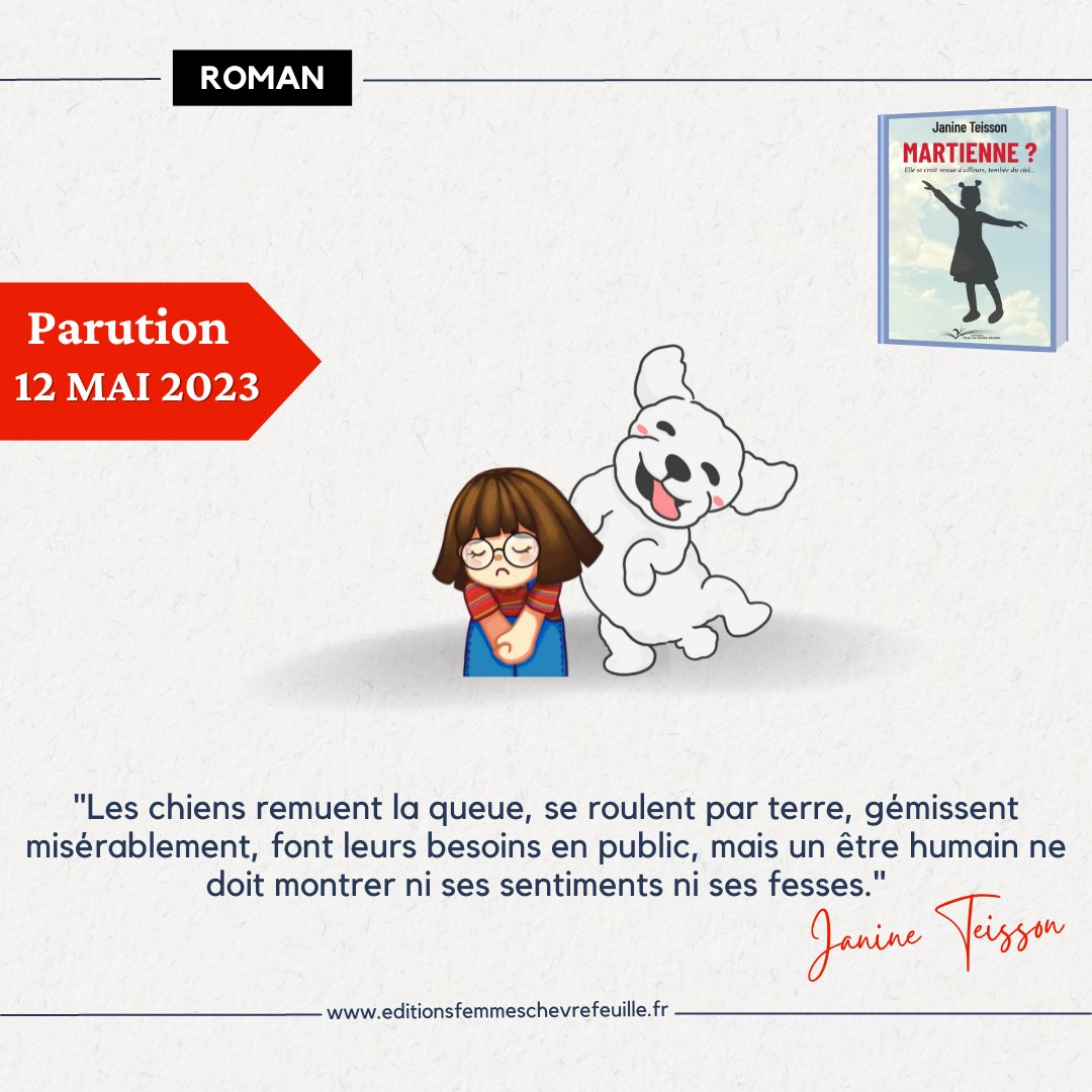 EdChevrefeuille's tweet image. Extrait 6/20 ☺️

#patriarcat #editrice #parutionlivre #nouvelleparution #lectures #ecrivaine #romans #france  #editionschevrefeuilleetoilee #edition #litteraturefrancaise  #litterature #lecture #auteure #feminisme #janineteisson