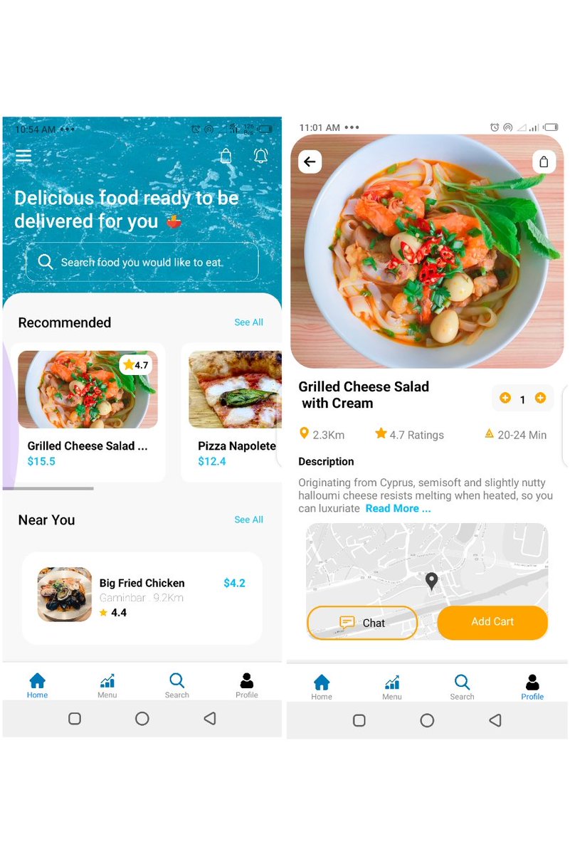 techychisom's tweet photo. Finally completed the clone of this food app
flexDirection:'row' is fast becoming the love of my life
As a frontend developer, even if you don't desire any other fruit of the spirit, ask God for PATIENCE 😭
Corrections are welcome
#React #reactnative #stutern #FrontEndDeveloper https://t.co/0ZLz2GejxM